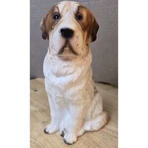 Vintage TrimontWare 7" Ceramic Saint Bernard Dog Figurine~Original Sticker~Japan